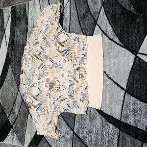 BUCKLE BLACK EXCLUSIVE COLD SHOULDER PRINTED BLOUSE TOP